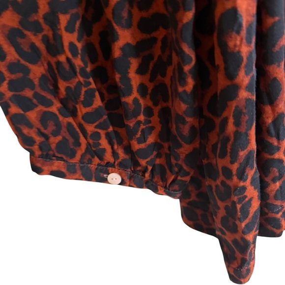 J.Jill Satin Square-Neck Top Copper Leopard LP - Picture 4 of 8